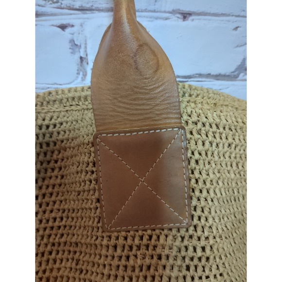 Helen Kaminski Raffia And Leather Tote 22"x 11" - Picture 3 of 6